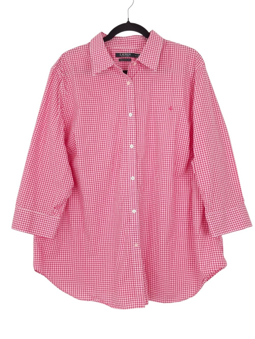 Lauren Ralph Lauren Stretch Non Iron button shirt gingham preppy office travel